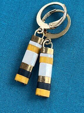 Tila Bead Earrings | Yellow, White, Black, Bronze | Minimalist Dangle